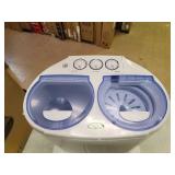 Garatic Portable Compact Mini Twin Tub Washing Machine w/Wash and Spin Cycle, Built-in Gravity Drain, 13lbs Capacity For Camping, Apartments, Dorms, College Rooms, RVs