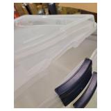 Rubbermaid Cleverstore Stackable Containers with Durable Latching Clear Lids, Visible Organization, Ideal for Large Item Storage for Garage and Basement, 95 Quart - 4 Pack