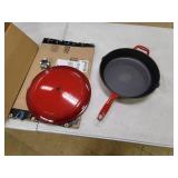 Tramontina Covered Skillet Enameled Cast Iron 12-Inch, Gradated Red, 80131/058DS
