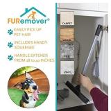 FURemover Compact Broom, Pet Hair Removal Broom with Squeegee and Telescoping Handle That Extends from 18-40 Inches, Gray/Black
