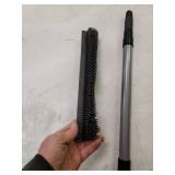 FURemover Compact Broom, Pet Hair Removal Broom with Squeegee and Telescoping Handle That Extends from 18-40 Inches, Gray/Black