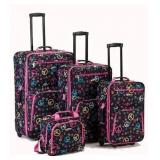 Rockland Fashion Softside Upright Luggage Set, Peace, 4-Piece (14/19/24/28)