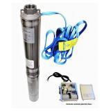 Hallmark Industries MA0419X-12AEXT Pump, 4" Deep Well Submersible, 2 hp, 230VAC/60Hz/1Ph, 35 GPM Max, Stainless Steel, with Control Box, Stainless Steel