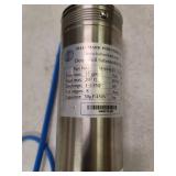 Hallmark Industries MA0419X-12AEXT Pump, 4" Deep Well Submersible, 2 hp, 230VAC/60Hz/1Ph, 35 GPM Max, Stainless Steel, with Control Box, Stainless Steel