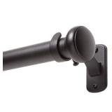 Kenney Weaver 1" Outdoor Window Curtain Rod, 72"-144", Black