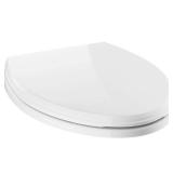 Delta Wycliffe Slow-Close Elongated Closed Front Toilet Seat with NoSlip Bumpers in White 811901-WH