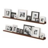 Floating wall shelves for picture frames set of two