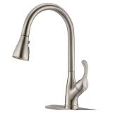 Pull Down Kitchen Faucet with Sprayer Stainless Steel Brushed Nickel - Single Handle Commercial High Arc Pull Out Spray Head Kitchen Sink Faucets