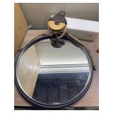 Rustic Coastal Barrel Ring On Rustic Pulley Wall Mirror