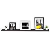 WELLAND Espresso Picture Ledge Shelf Display Wall Shelf 48"