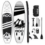 Roc Inflatable Stand Up Paddle Board with Premium sup Accessories & Backpack, Non-Slip Deck, Waterproof Bag, Leash, Paddle and Hand Pump