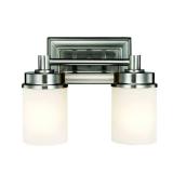 Transitional 2-Light Brushed Nickel Vanity Light