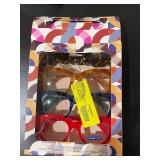 OPTIQUE Limited Collection Cateye Reading Glasses with Chain and Cloth (3 pack) +2.00