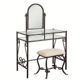 Linon Clarisse Vanity and Bench Stool - incomplete
