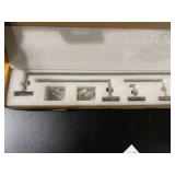 TURS Chrome Bathroom Accessories 4-Pieces Bathroom Hardware Set Square Towel Bar Set Stainless Steel Towel Holder Set