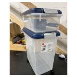 IRIS 3-Piece Airtight Pet Food Container & Scoop Combo, Navy Blue