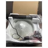 Hampton Bay 72 in. Bronze Torchiere Floor Lamp with Alabaster Glass Shade