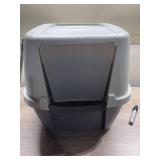IRIS USA Large Hooded Corner Litter Box with Scoop