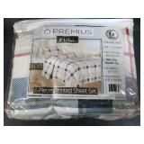 Premius Full Size 6 Pcs Sheet Set, 54"x74", 1 Flat, 1 Fitted, 2 Standard Pillowcases