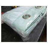 Exclusive Home Curtains Catarina Layered Solid Room Darkening Blackout and Sheer Grommet Top Curtain Panel Pair, 52x84, Aqua