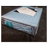 Embossed Stripe Microfiber 4 Piece Sheet Set, Queen, Light Blue