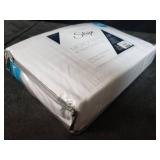 Embossed Stripe Microfiber 4 Piece Sheet Set, Queen, White