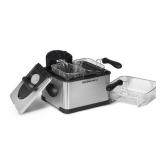 Elite Platinum 4.5Qt Triple Basket Deep Fryer with Adjustable Temp/Timer Control and Immersion Heating Element, 1700W