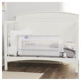 Regalo Swing Down Extra Long Convertible Crib Toddler Bed Rail Guard with Reinforced Anchor Safety System