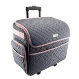 Everything Mary Rolling Sewing Machine Case, Pink & Grey