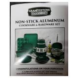 Granitestone 20 Piece Non-Stick Cookware Set, Granite Coated, PFOA Free, Oven Safe, Dishwasher Safe, Green