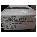 HomePop Large Tufted Round Storage Ottoman, Brown