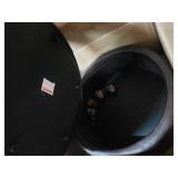 HomePop Large Tufted Round Storage Ottoman, Brown