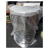 simplehuman 10 Liter / 2.3 Gallon Small Semi-Round Bathroom Step Trash Can, Brushed Stainless Steel