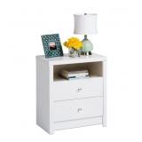 Porch & Den Flanders Pure White Tall 2-drawer Nightstand- Retail:$136.49