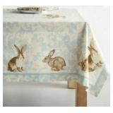 Williams Sonoma Damask Bunny 70x90 Inch Tablecloth