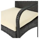 Ashworth Outdoor Wicker Chairs Set Of 2 Brown + Cream Cushions