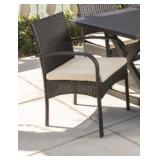 Ashworth Outdoor Wicker Chairs Set Of 2 Brown + Cream Cushions