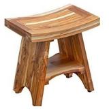 EcoDecors Serenity Shower Stool 18" Natural