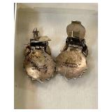 Sterling silver peacock clip on earrings