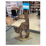 Wood cat decor, original paint, head moves.