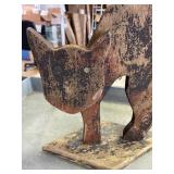 Wood cat decor, original paint, head moves.