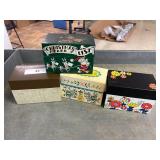 Vintage recipe/ note holder tins, QTY 4