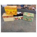 Vintage recipe/ note holders QTY 4, orange and floral