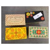 Vintage recipe/ note holders QTY 4, orange and floral