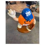 Orange M&M Baseball candy dispenser, works.