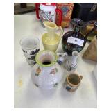 misc glassware/vase/pitcher lot