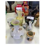 misc glassware/vase/pitcher lot