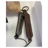 Pocket balance scales x2, superior fdry inc cast iron scoop with clothes line wood pins