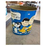 snoopy peanuts trash can