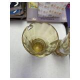 Mary gregory glass/vases, boy and girl design handpainted. as-is, chips on rims.